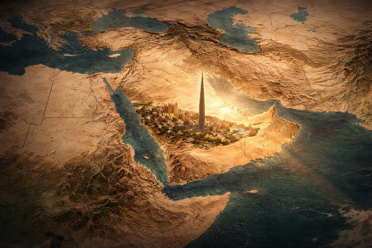 Dubai sur la carte mondiale des Émirats Arabes Unis : découverte géographique et culturelle