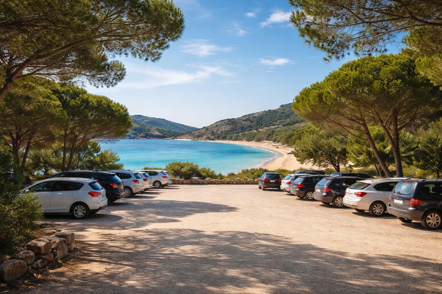 Parking payant rondinara : plage site magique proche