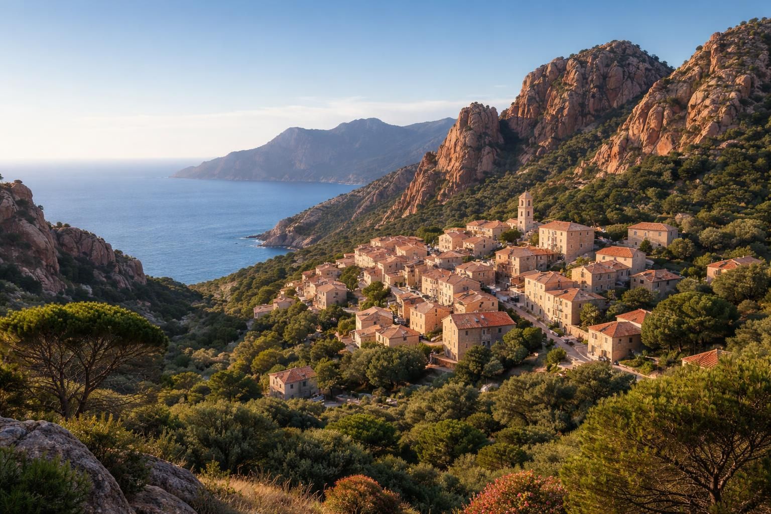 Le village de Piana en Corse
