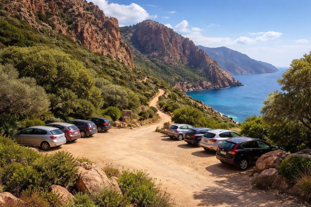 découvrez le parking capo rosso, point de départ idéal pour une randonnée inoubliable en corse. profitez des paysages spectaculaires et de la nature préservée de l'île.