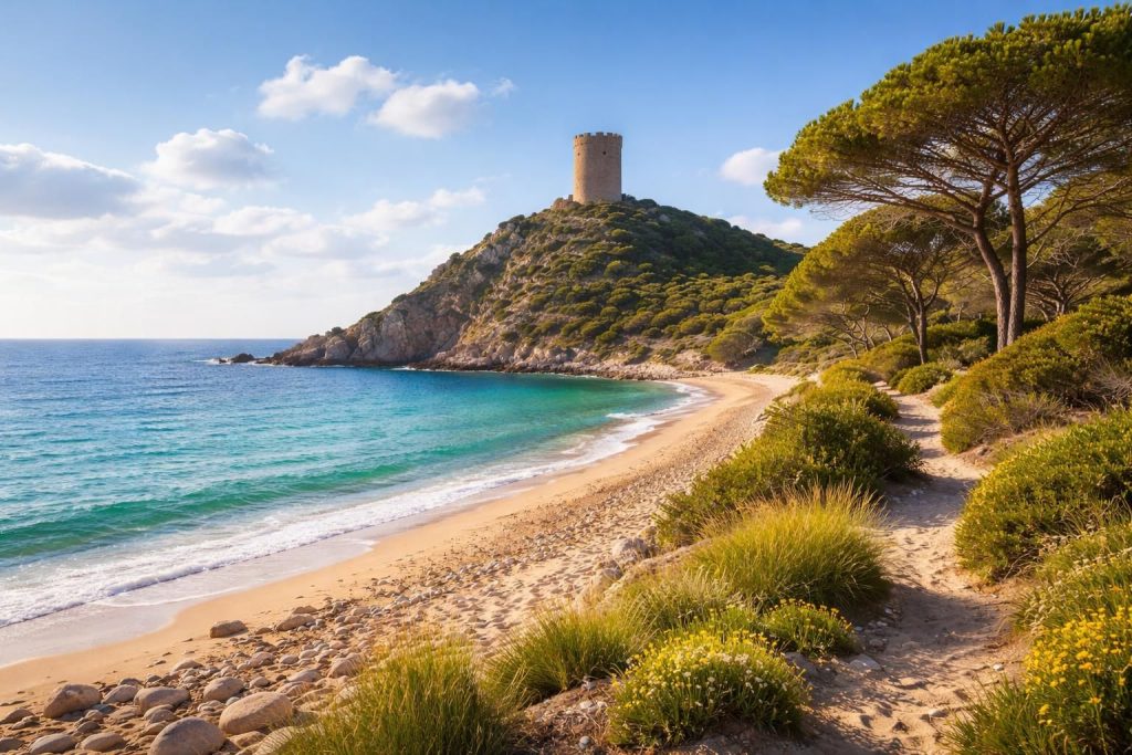 découvrez la randonnée vers la plage chiuni depuis la tour d'orchinu, un parcours offrant des paysages côtiers spectaculaires et une immersion dans la nature sauvage de corse.